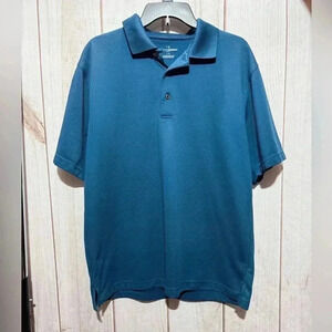 Grand Slam Golf Men’s Ribbed Short Sleeve Polo Shirt Dark Teal‎ Size Large